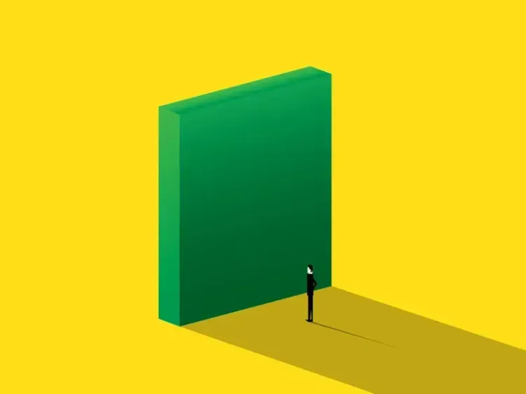 Man facing a wall